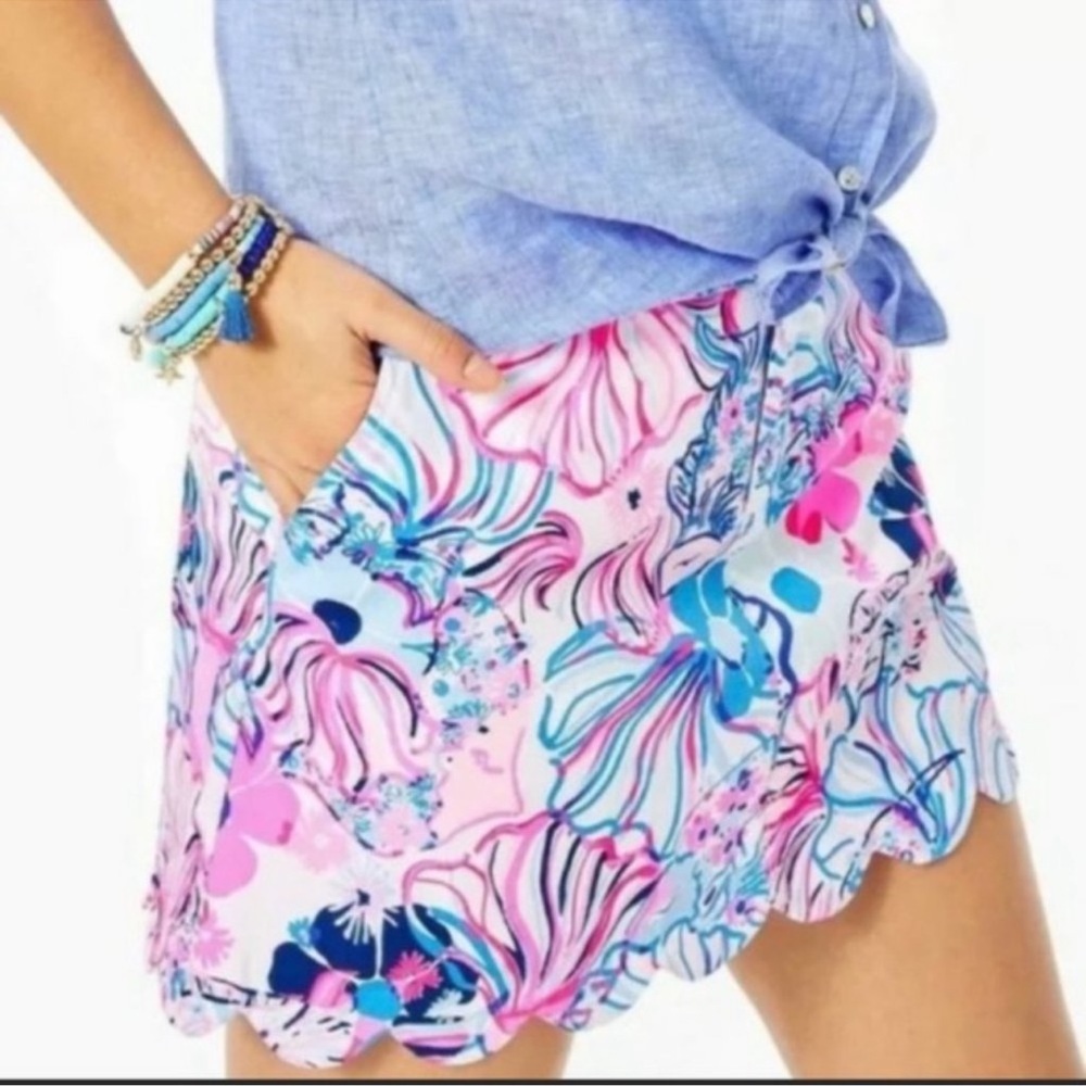 Lilly Pulitzer Pink and Blue Floral Skort